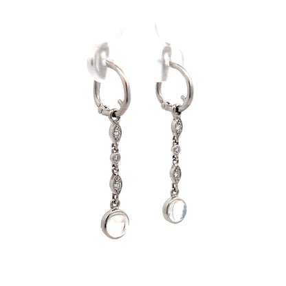 1.37 Wendy Walker Moonstone Drop Earrings in Platinum