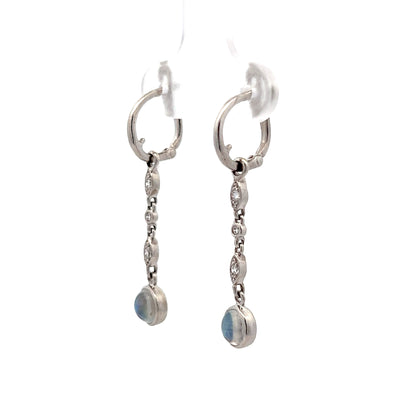 1.37 Wendy Walker Moonstone Drop Earrings in Platinum