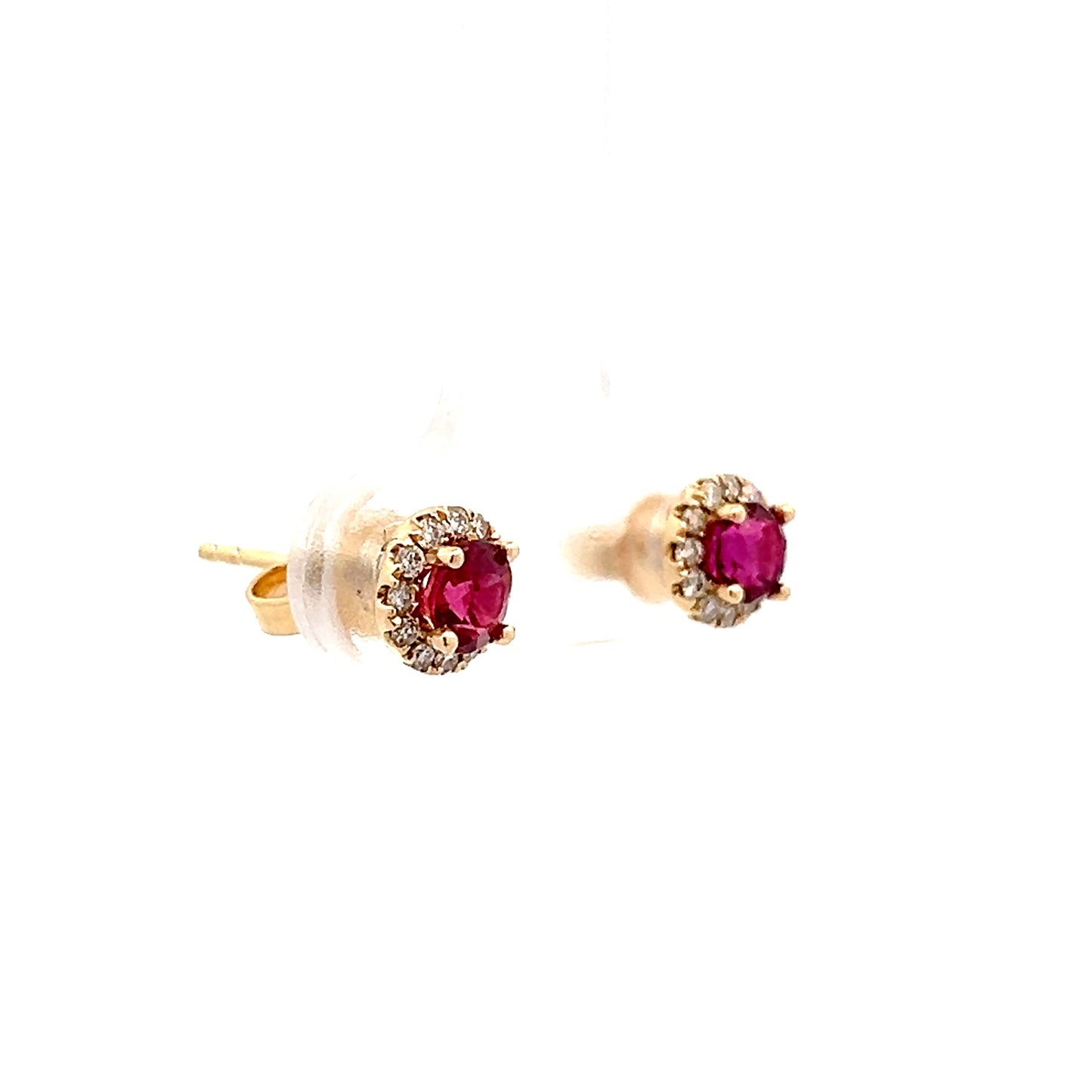 1 Carat Ruby & Diamond Earring Studs in 14k