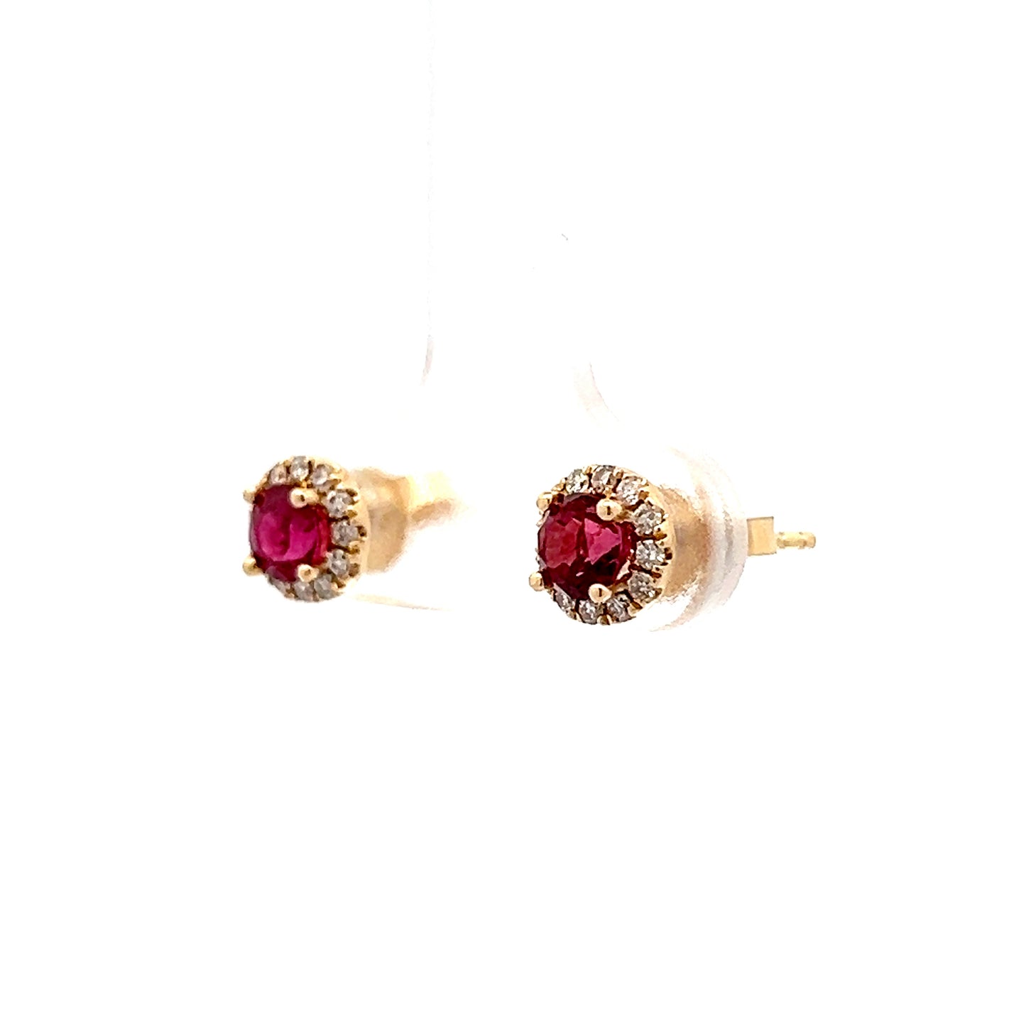 1 Carat Ruby & Diamond Earring Studs in 14k