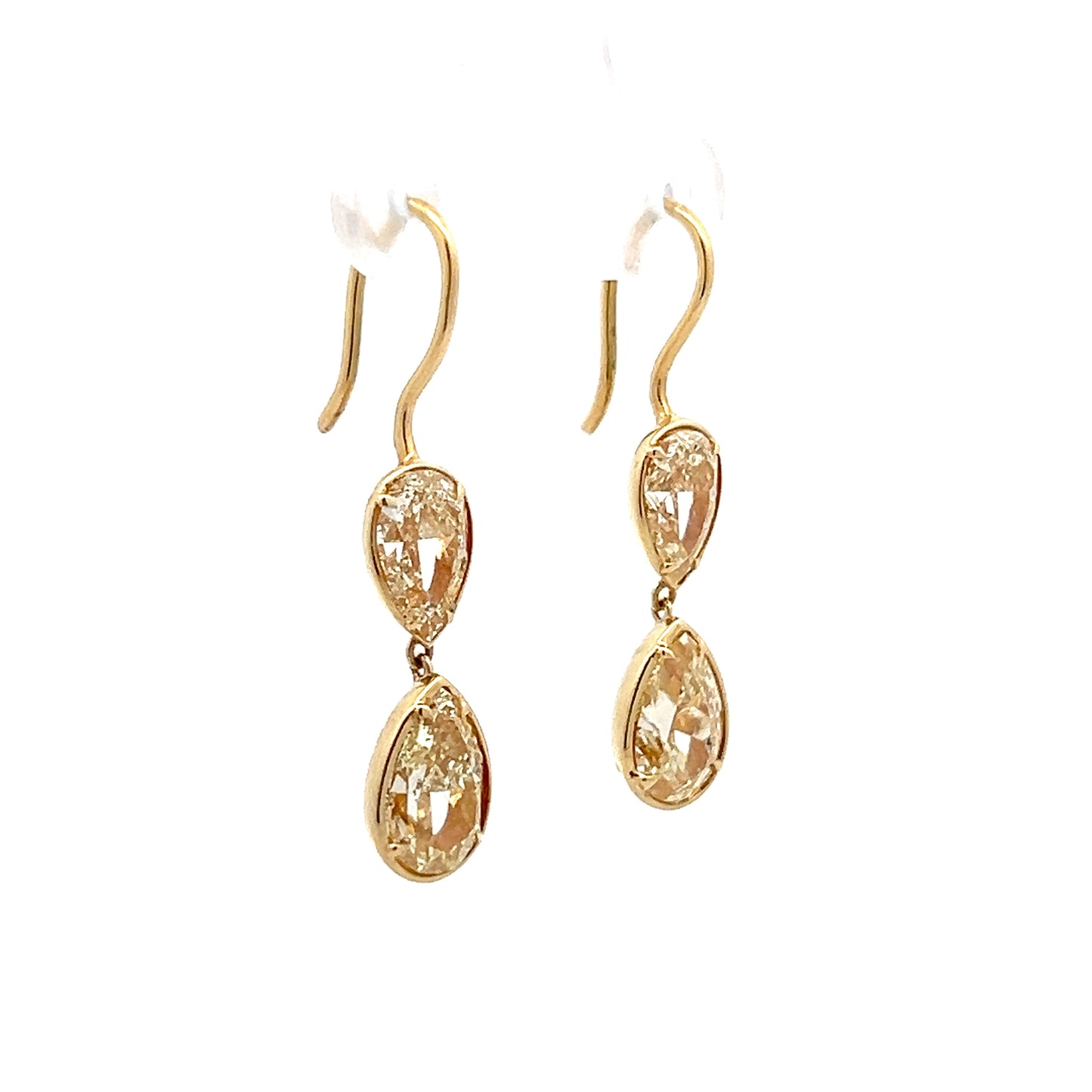 5.20 Pear Diamond Drop Earrings in 18k