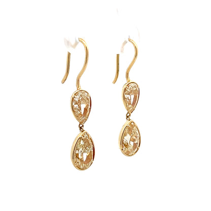 5.20 Pear Diamond Drop Earrings in 18k