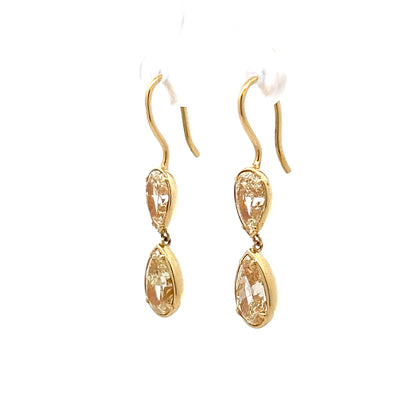 5.20 Pear Diamond Drop Earrings in 18k