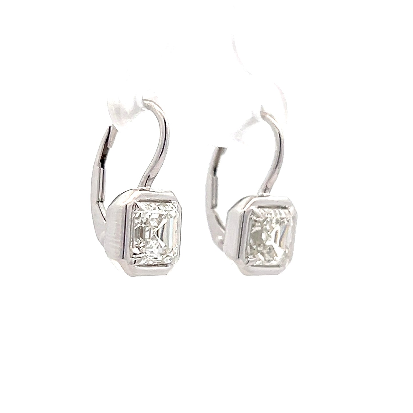 1.51 Asscher Diamond Drop Earrings in 18k