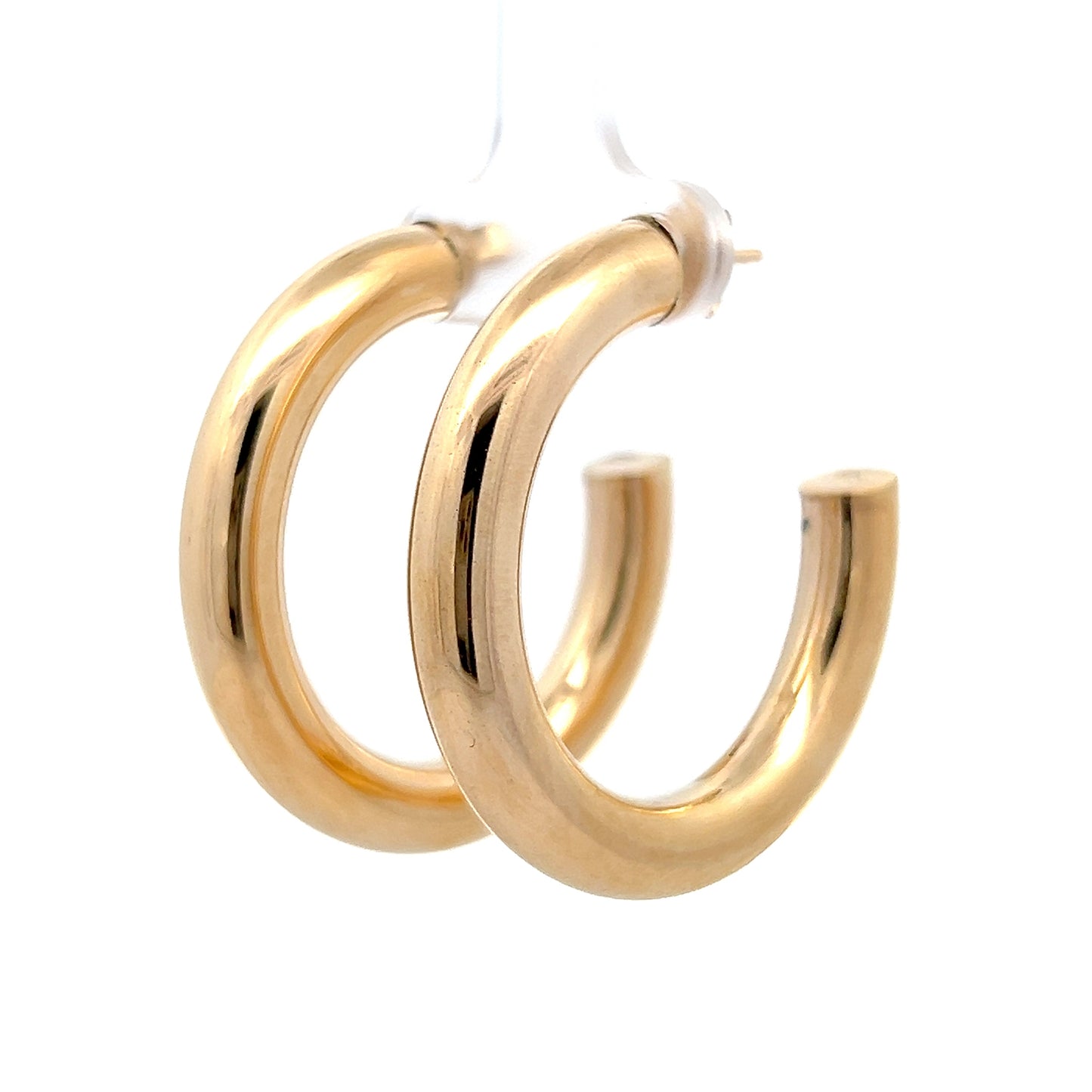 Large Hollow Hoop Earrings in 14k Yellow Gold
