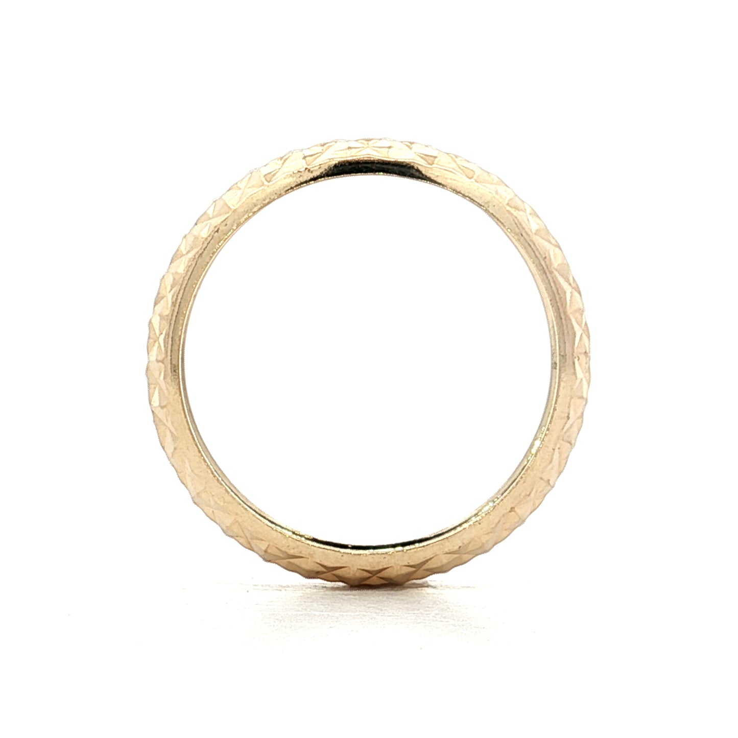 Geometric Textured Wedding Band in 14k Yellow Gold