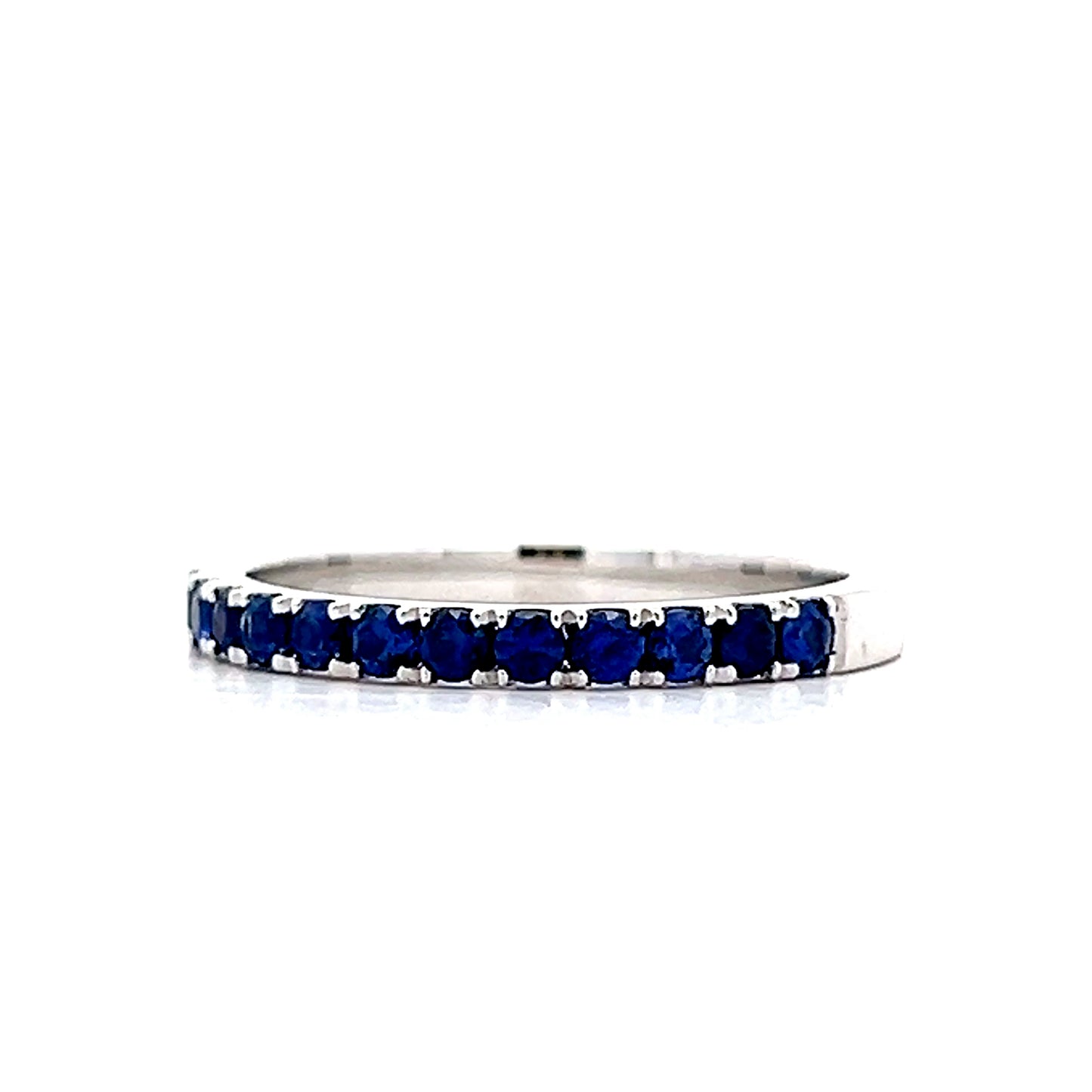 .80 French Cut Sapphire Wedding Band in 14k