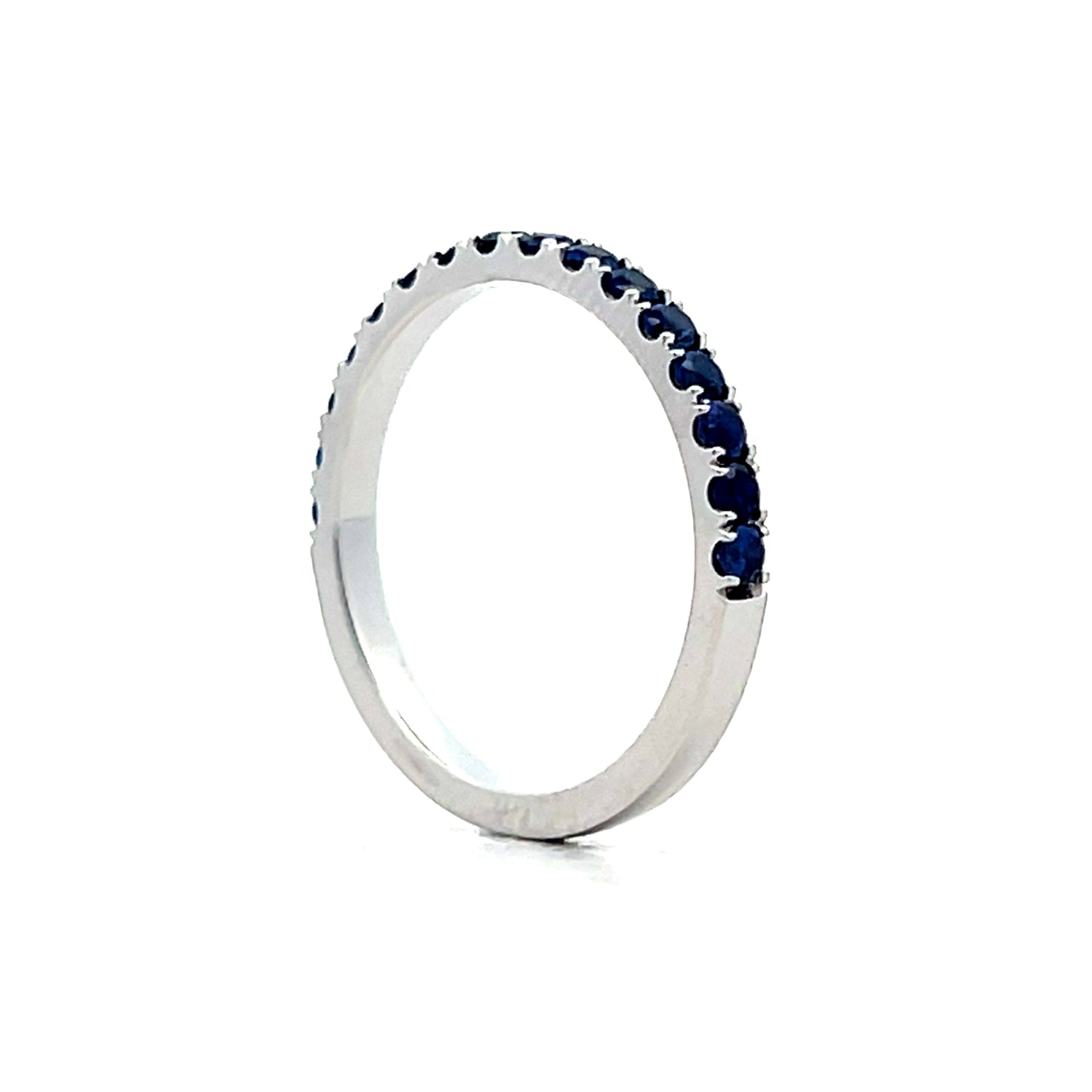 .80 French Cut Sapphire Wedding Band in 14k