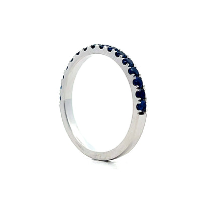 .80 French Cut Sapphire Wedding Band in 14k