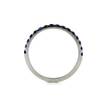 .80 French Cut Sapphire Wedding Band in 14k
