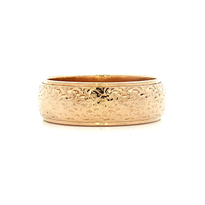 Mens Hammered Texture Wedding Band in 14k