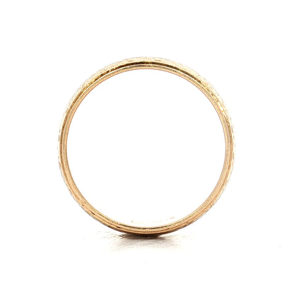 Mens Hammered Texture Wedding Band in 14k