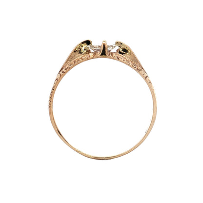 .46 Vintage Oval Rose Diamond Engagement Ring 10k