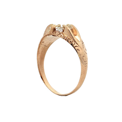 .46 Vintage Oval Rose Diamond Engagement Ring 10k