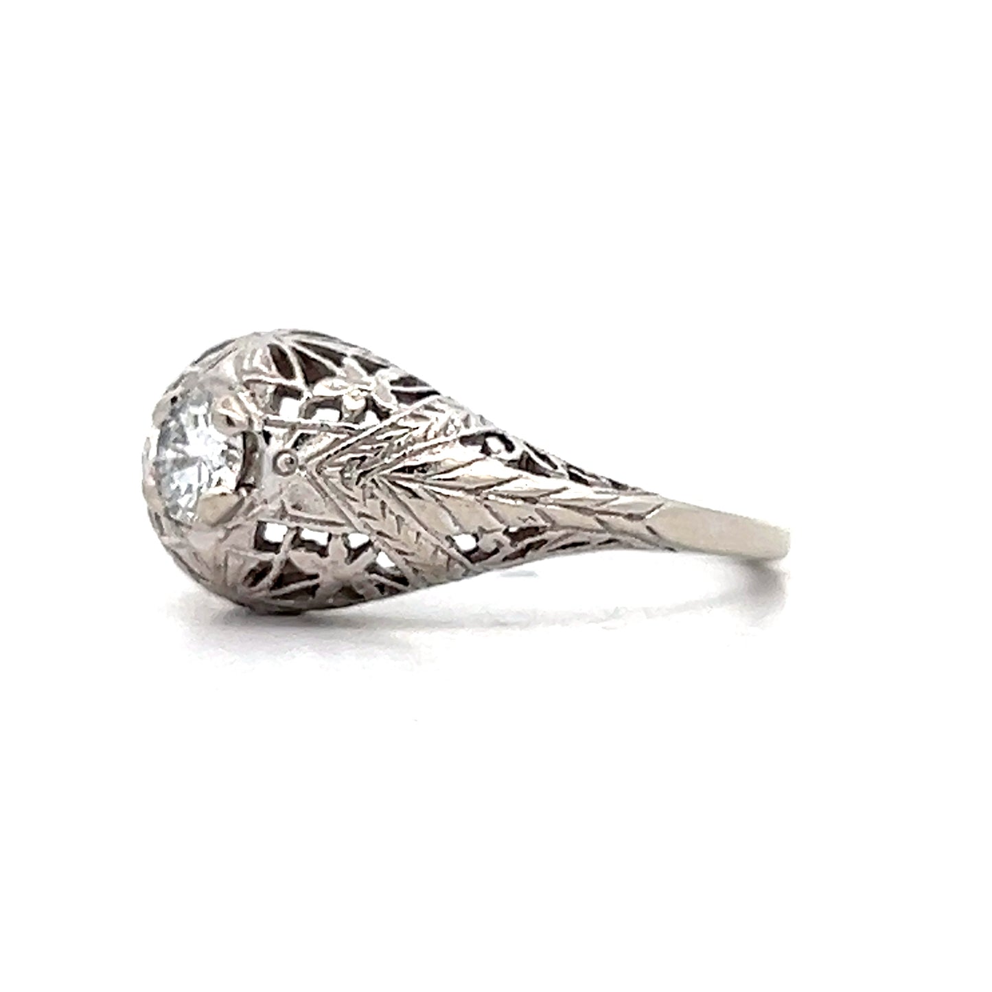 .30 Antique Deco Filigree Engagement Ring in 14k