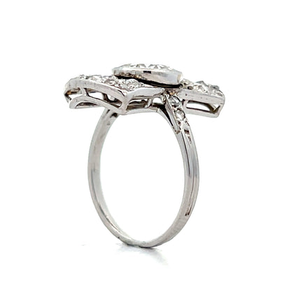 2.13 Antique Art Deco Diamond Cocktail Ring in 14k
