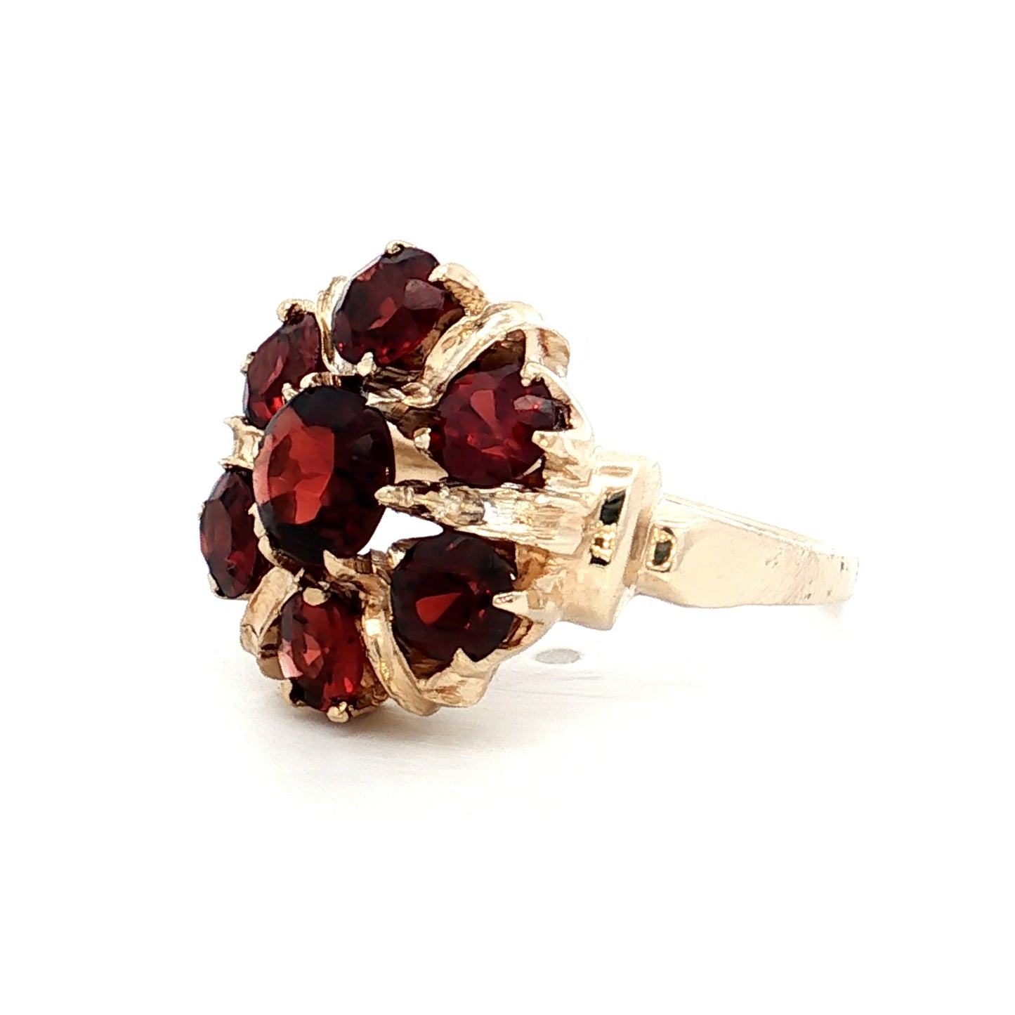 2.46 Vintage 1960s Garnet Cocktail Ring in 10k
