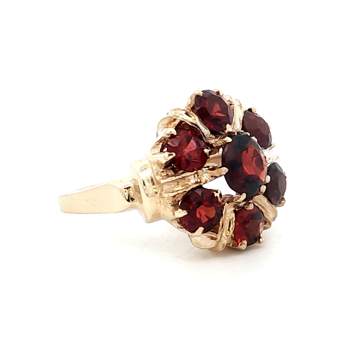 2.46 Vintage 1960s Garnet Cocktail Ring in 10k