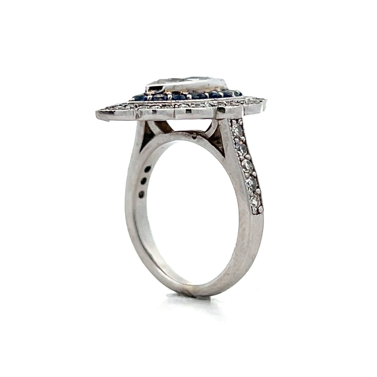 1.15 Marquise & Sapphire Navette Cocktail Ring 14k