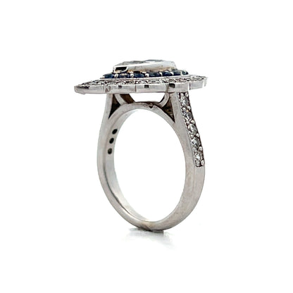 1.15 Marquise & Sapphire Navette Cocktail Ring 14k