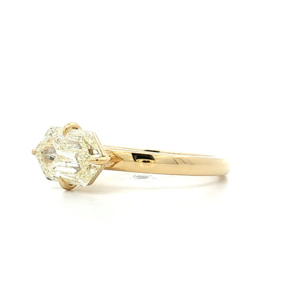 2.03 Hexagon Diamond Engagement Ring in 14k