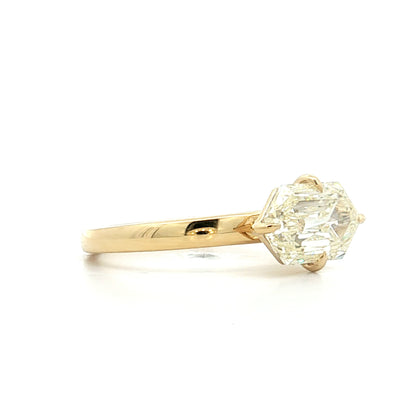 2.03 Hexagon Diamond Engagement Ring in 14k