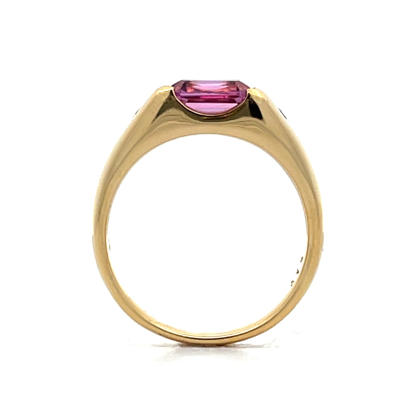1.56 Emerald Cut Rhodolite Garnet 18k Yellow Gold