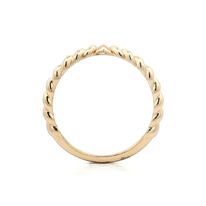 Textured V Contour Wedding Band in 14k Yellow Gold