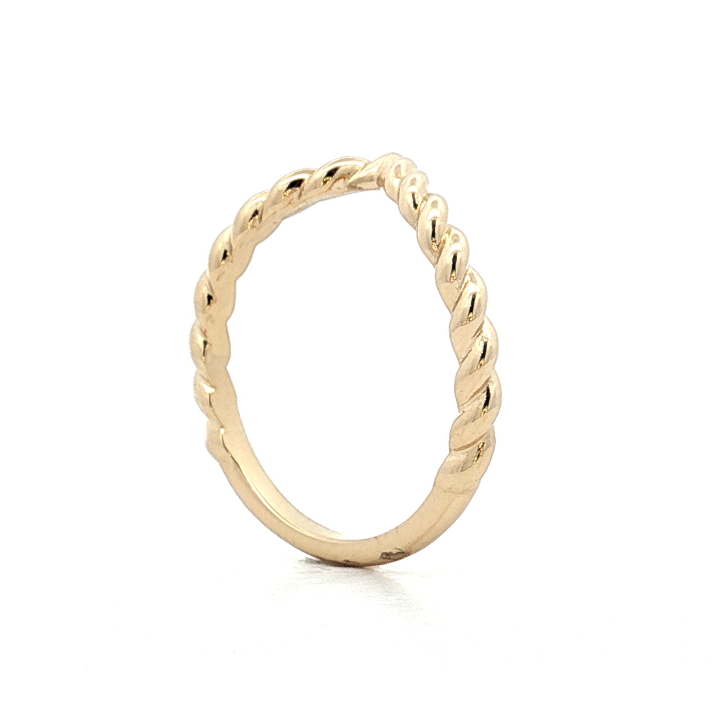 Textured V Contour Wedding Band in 14k Yellow Gold