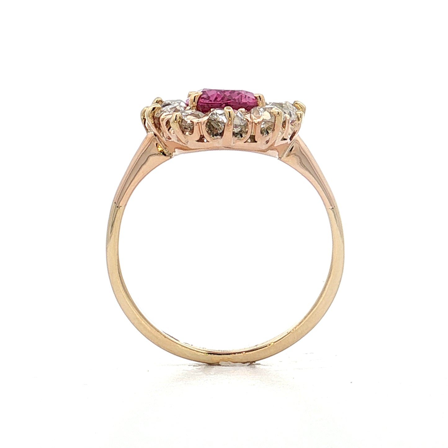 2.09 Antique Victorian Pink Sapphire Engagement Ring 14k