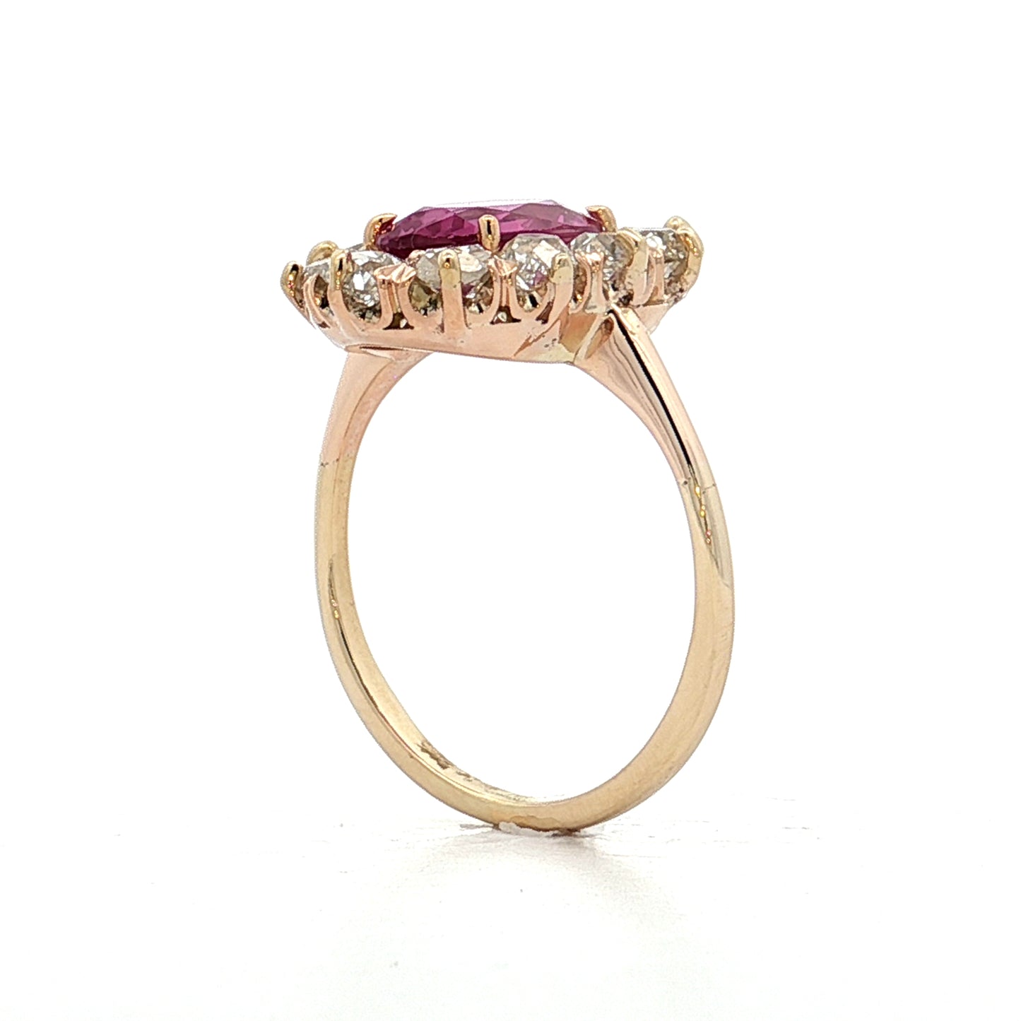 2.09 Antique Victorian Pink Sapphire Engagement Ring 14k