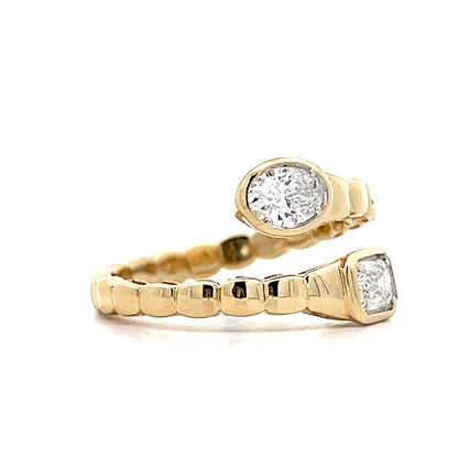 .81 Toi et Moi Snake Cocktail Ring in 14k Yellow Gold