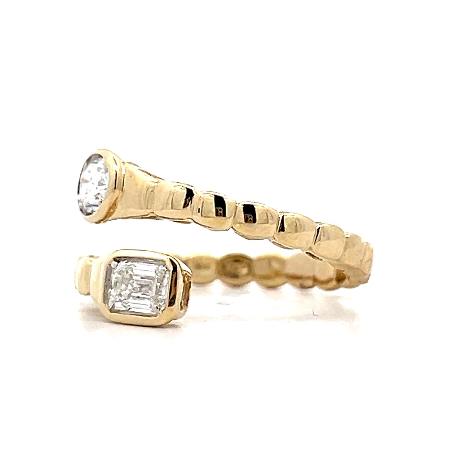 .81 Toi et Moi Snake Cocktail Ring in 14k Yellow Gold