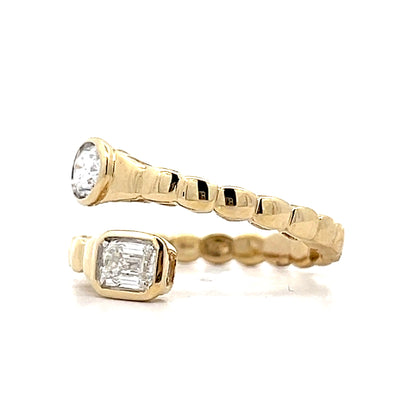 .81 Toi et Moi Snake Cocktail Ring in 14k Yellow Gold