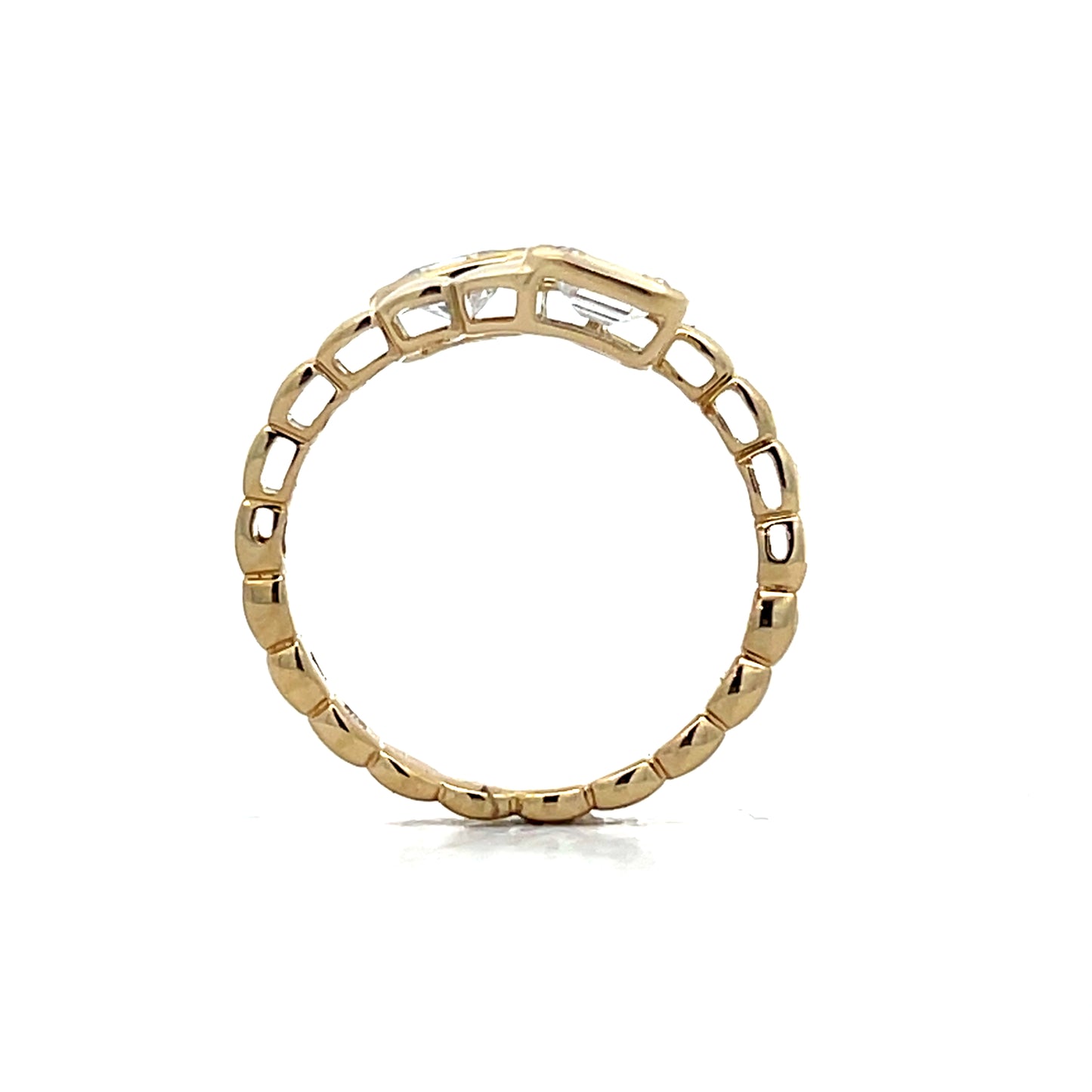 .81 Toi et Moi Snake Cocktail Ring in 14k Yellow Gold