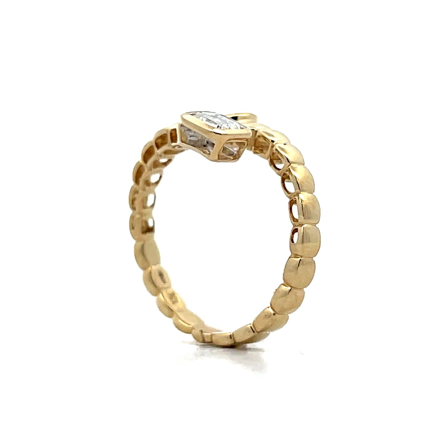 .81 Toi et Moi Snake Cocktail Ring in 14k Yellow Gold