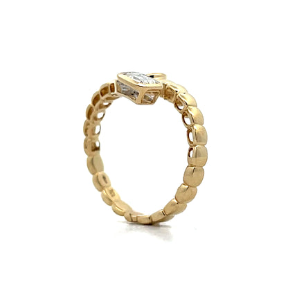 .81 Toi et Moi Snake Cocktail Ring in 14k Yellow Gold