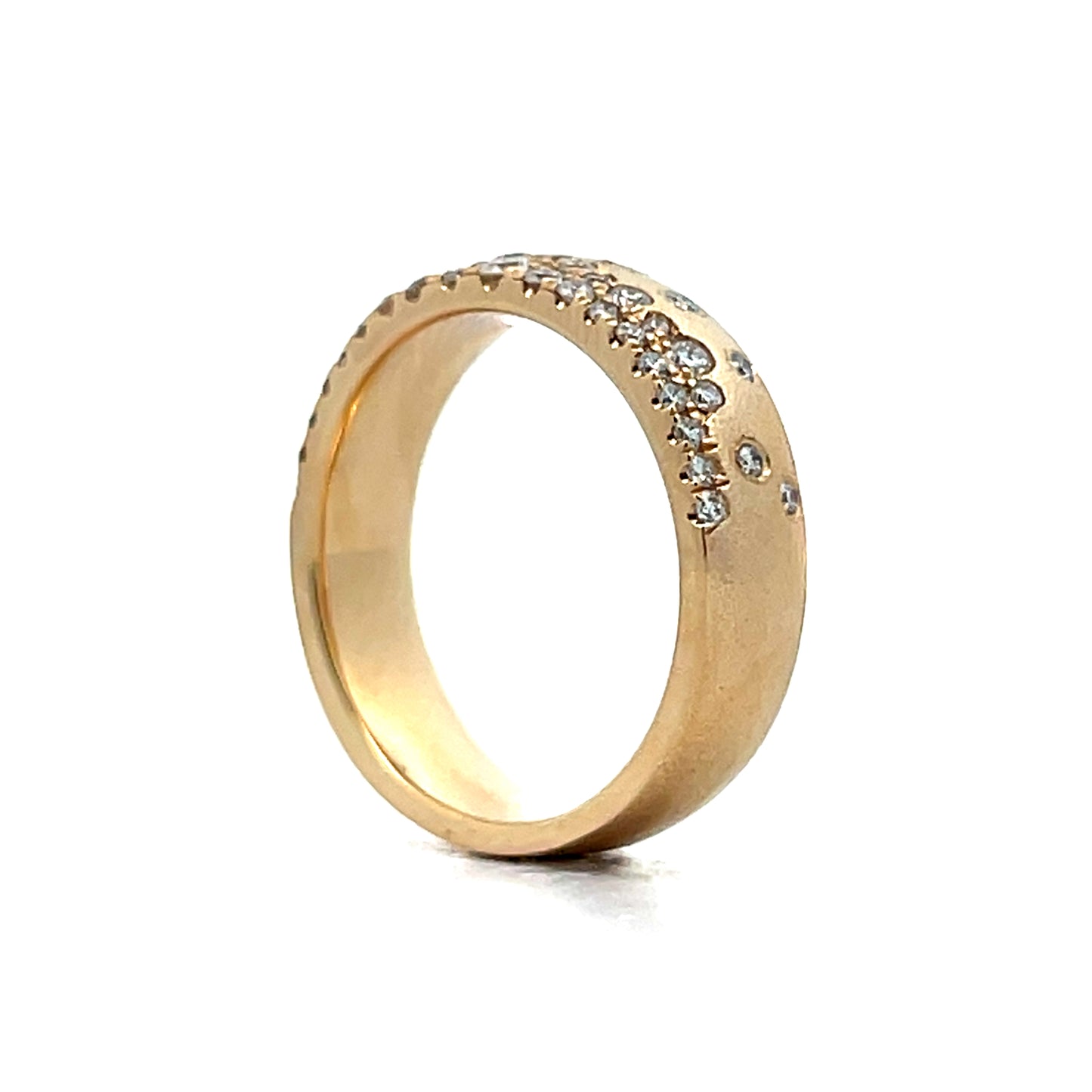 .52 Pave Flush Set Diamond Band in 14k