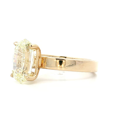 3.30 Oval Step Cut Diamond Engagement Ring 14k