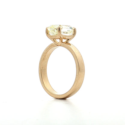 3.30 Oval Step Cut Diamond Engagement Ring 14k