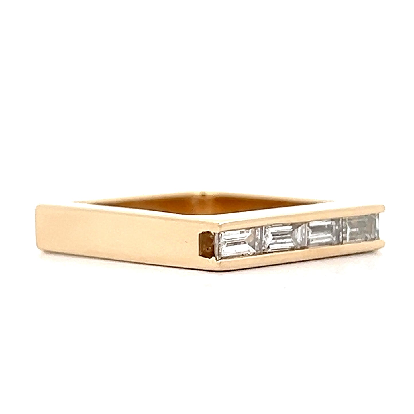 .74 Baguette Diamond Stacking Ring in 14k Yellow Gold