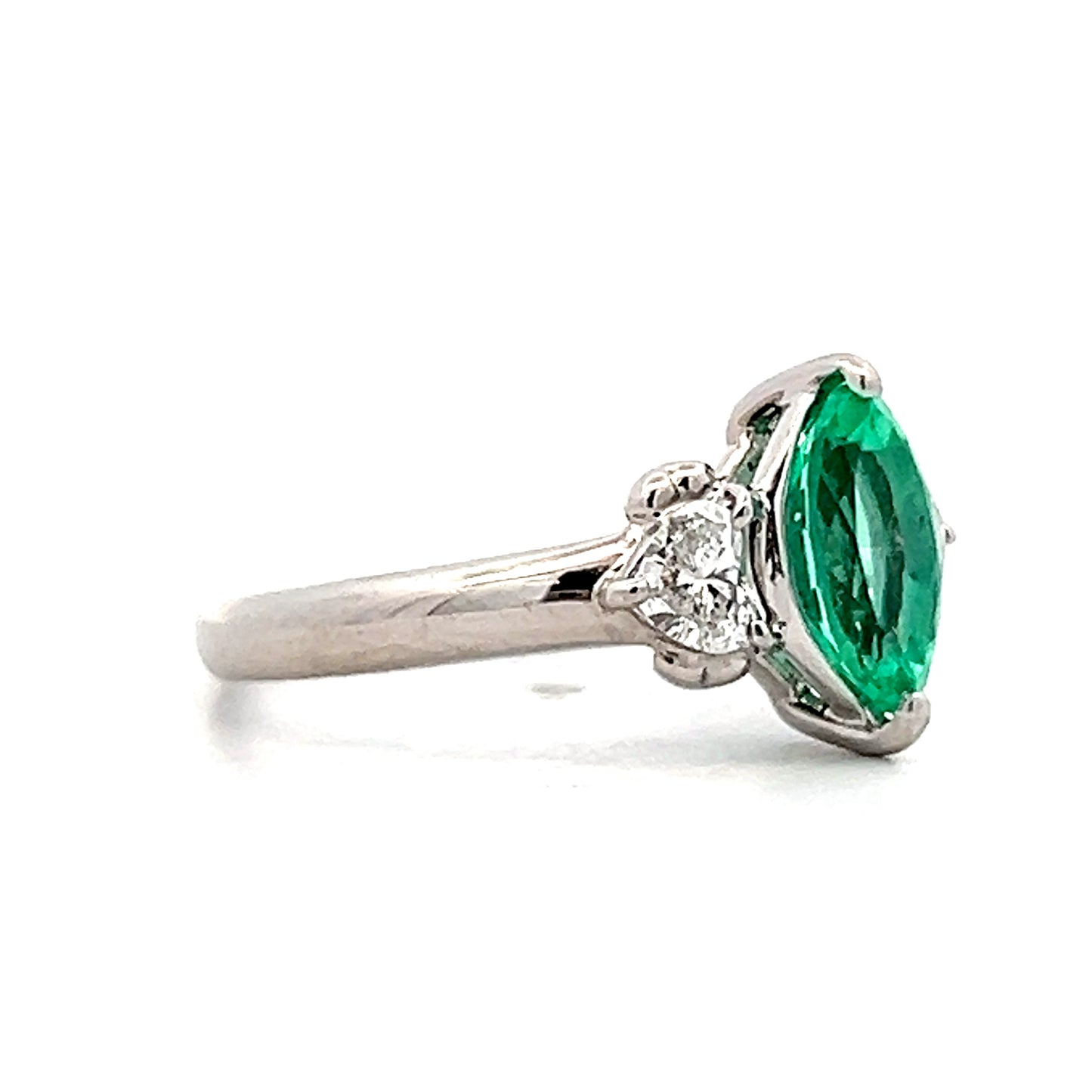 1.00 Marquise Emerald Engagement Ring in Platinum