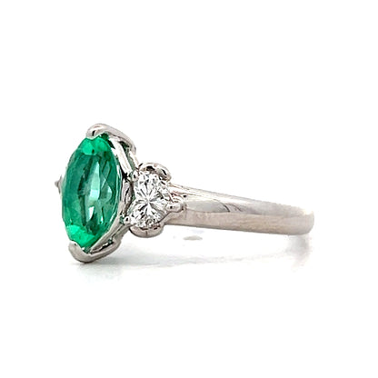 1.00 Marquise Emerald Engagement Ring in Platinum