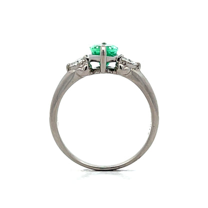 1.00 Marquise Emerald Engagement Ring in Platinum