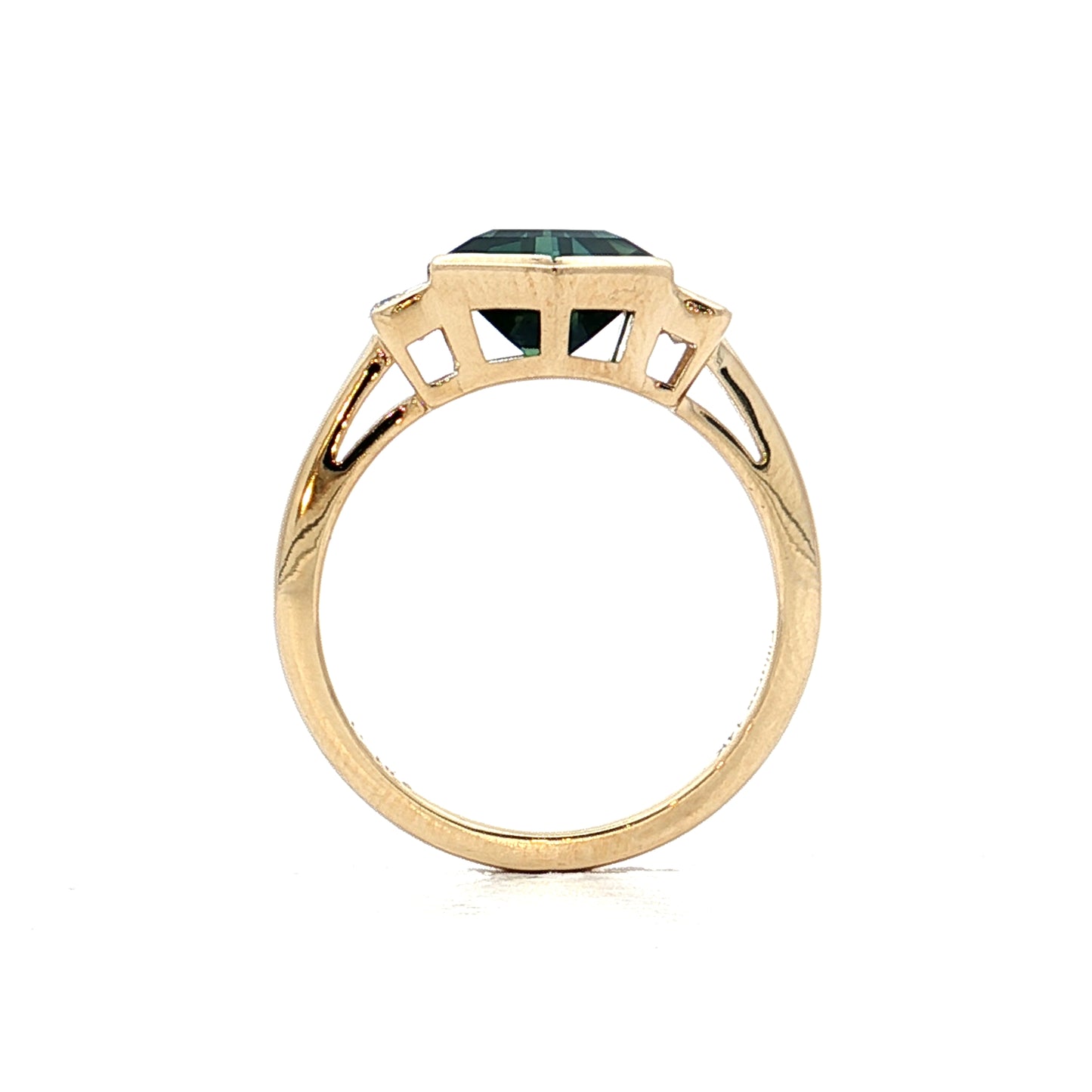 2.91 Hexagon Sapphire Engagement Ring in 14k