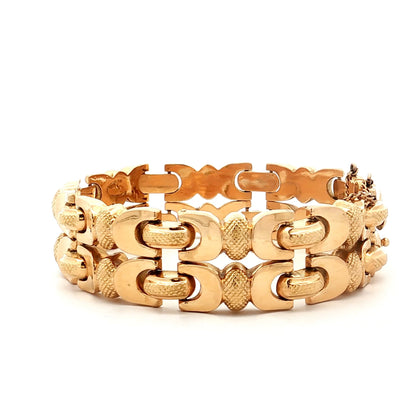 Vintage Retro Geometric Bracelet in 18k Yellow Gold