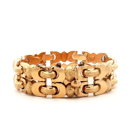 Vintage Retro Geometric Bracelet in 18k Yellow Gold