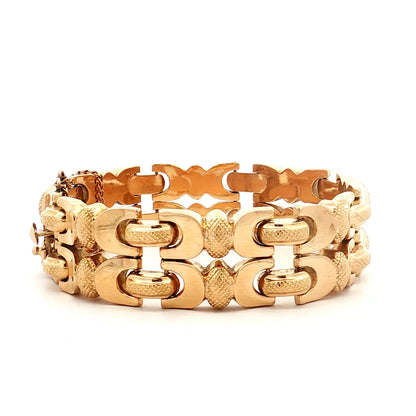 Vintage Retro Geometric Bracelet in 18k Yellow Gold
