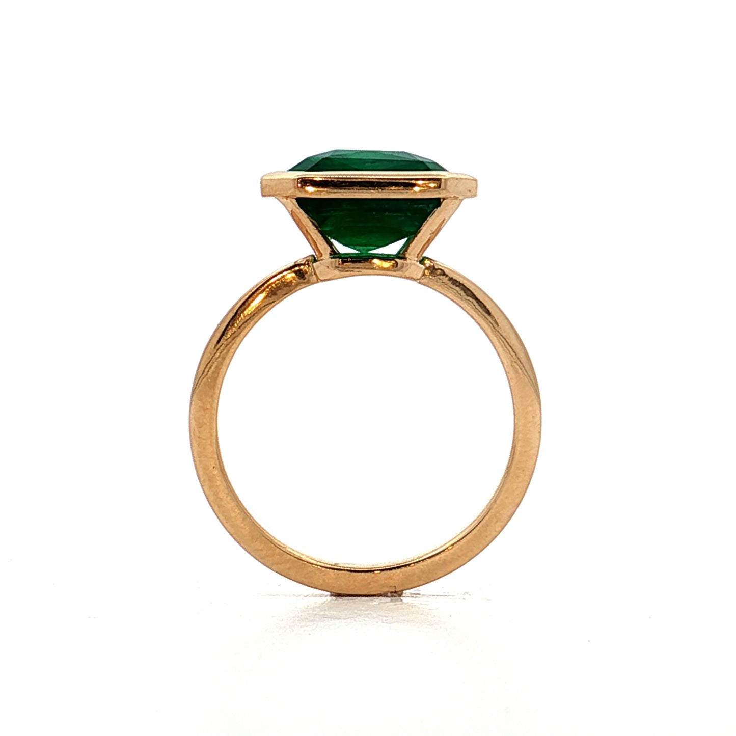 6.01 Emerald Cut Emerald in 18k Yellow Gold