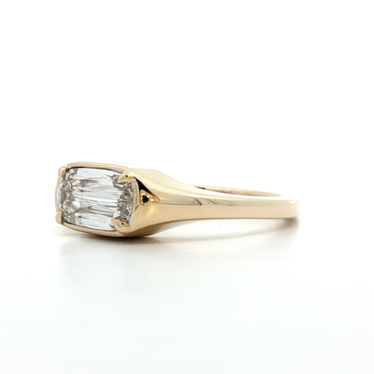 1.01 Cushion Diamond Engagement Ring in 14k Yellow Gold